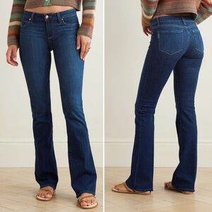 Paige Low Rise Laurel Canyon Bootcut Denim Jeans Dark Wash